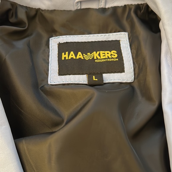 Blue genuine leather jacket size large - Picture 3 of 4